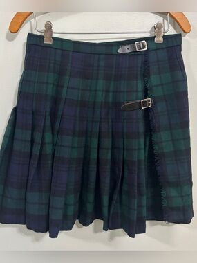 Vintage Hector Russell blue/green plaid kilt
